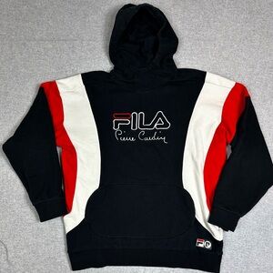 FILA x Pierre Cardin Hoodie Mens Large Black Red Urban Outfitters Color block